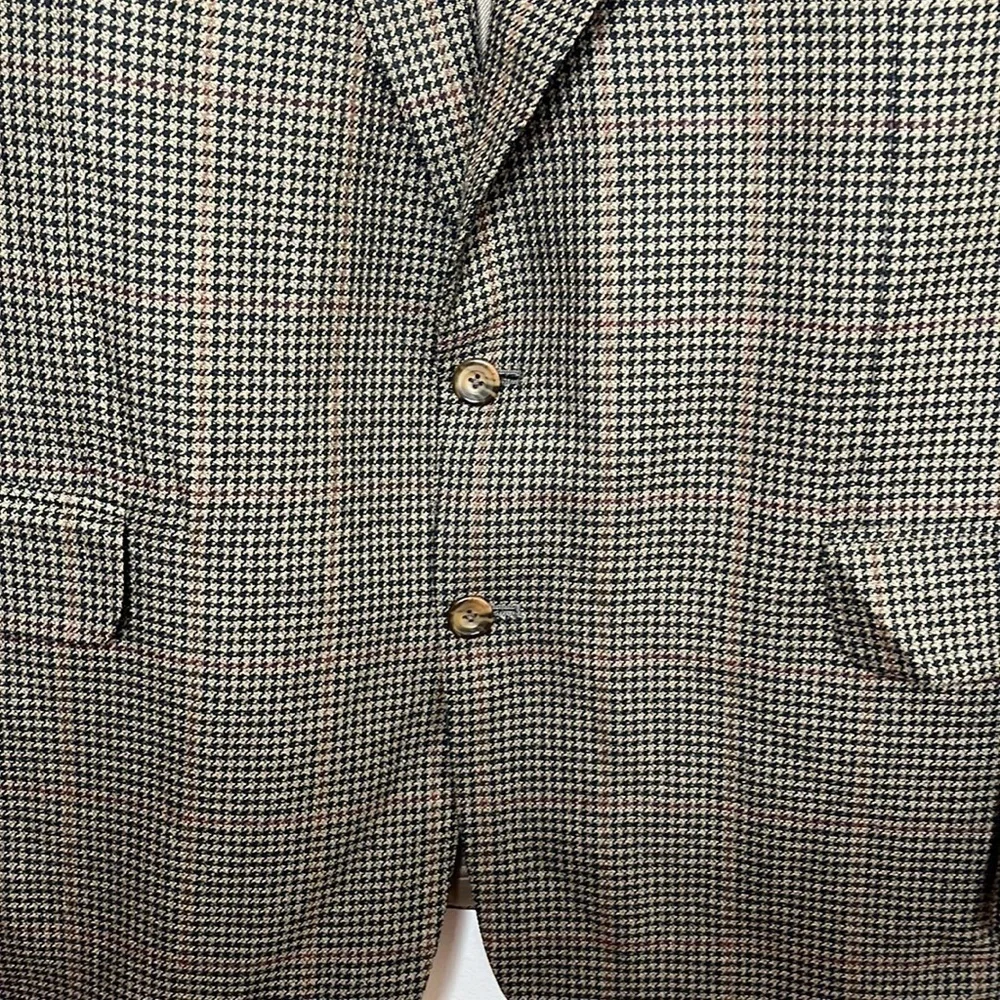 Oscar de la Renta Brown Tweed Silk Wool 2 Button Sportscoat Blazer Sz 46L SPOT